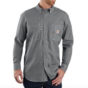 BNWT FLAME-RESISTANT CARHARTT LOOSE FIT LONG-SLEEVE BUTTON-FRONT SHIRT SIZE L